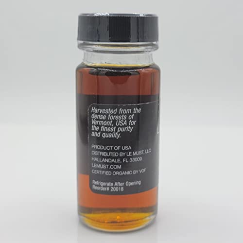 Le Must Organic Maple Syrup, Grade A, 100% Pure Vermont, Kosher, Mini Glass Bottle Roomservice, 1.75 Fl Oz (Pack Of 12) Glass Miniatures #TOP6