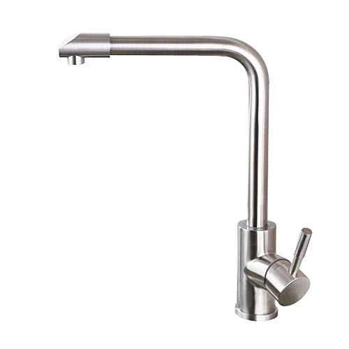 Grifo de acero inoxidable 304 caliente y frío con elegante acabado cepillado
