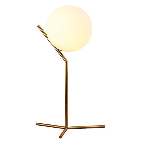 調光式装飾テーブルランプ、ボールランプ、現代の読書灯、ナイトライト、眼球保護照明、オフィスベッドルーム用リビングルーム,Gold