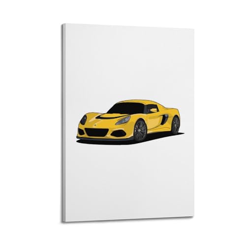 Affiche voiture de sport jaune GUOYIN tableau sur toile premium 60x90