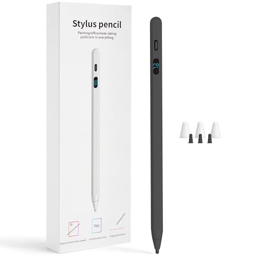 LED Battery Display Stylus Pen, Dual Modes Fast Charge Universal Active Digital Pencil for iPad iPhone Samsung Android, <2ms Low Latency, Tilt Sensitivity for Drawing Note Taking, No Bluetooth Stylus by DONTEN - Used condition - US$18.99
