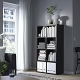ZRIZAURA kallax shelving unit (77×39x 147cm) - Freestanding 8 Cube rectangular storage bookcase (2x4)- Black
