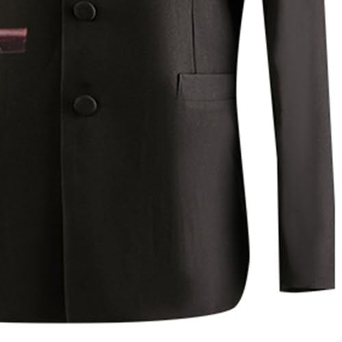 Men's Chinese Tunic Dress Suit Stand Collar Slim Fit Business 2 Piece Suits Blazer Jacket Vest Pants Set4