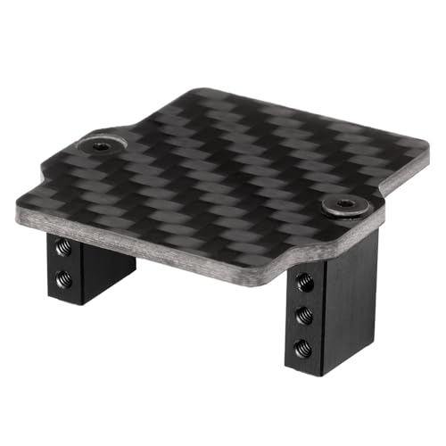 BRKRC Carbon Fiber Servo Mount/Radio Deck for Standalone ESC/Receiver for Arrma 1/18 Granite GROM MEGA 380 Brushed 4X4 Monster Truck ARA2102 Upgrade Parts (Black)
