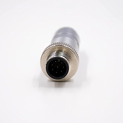 M12 8 Pin Waterproof Female Connector, Shielded Plug Ip68 Industrial Sensor Straight Adapter Field Assembly A Coding Metal Connector Solder for Cable