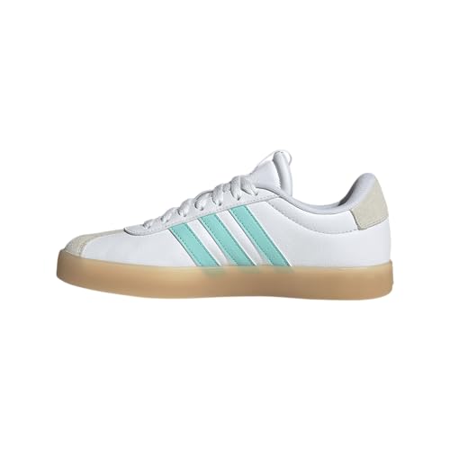 adidas Women's VL Court 3.0 Sneaker, White/Flash Aqua/Alumina, 5.5