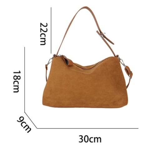 Suede Shoulder Crossbody Bag for Women Soft Small Tote Purse Trendy Top Handle Satchel Handbag Work Leather Bag4