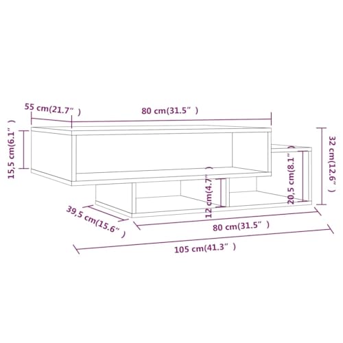 Table Basse Sonoma Gris 105cm avec Rangement pour Apéritifs - 4