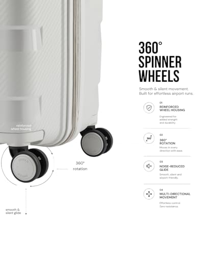 Image of SNITCH Layer 2Pc Set Light Grey Polypropylene Hard Travel Suitcase - Trolley Bag Set of 2 & Luggage with 8 Wheels, Premium Lock, Wet & Dry Pouch & Free Shoe Bag