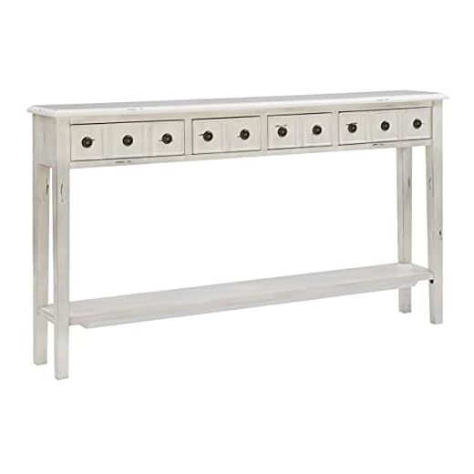 Powell Furniture Sadie Cream Long Storage Console Table, Multicolor
