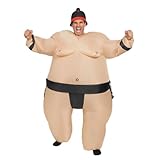 Spooktacular Creations Adult Inflatable Costume, Full Body Sumo Wrestler Air Blow-up Suit with Black Belt, Deluxe Halloween Costume for Halloween Dress Up Themed Parties, Black