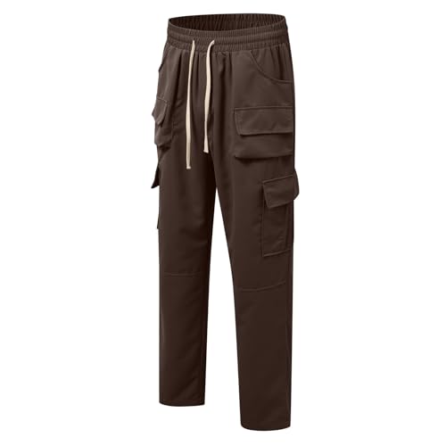 Pantalones de correr sueltos en algodón estilo cargo de corte recto 5