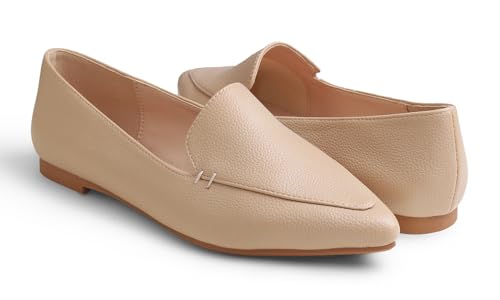 Image of FEVERSOLE Women's Loafer Flat Pointed Fashion Slip On Comfort Driving Office Shoes