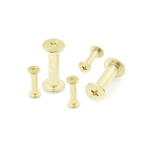 SEWACC Scrapbook Binding Screws 120pc Chicago Screws Brass M5*6 for Book Photo Album