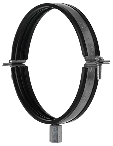 Ø 125mm Collier de Serrage à vis pour la Fixation de Tuyau, Tube, ou Câbles Dans les Murs, les Sols - Avec Joint en Caoutchouc
