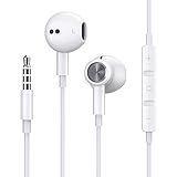 shsuert Wired Magnetic in-Ear Headphones with 3.5mm, Noise Isolating Earbuds, Earphone with Built-in Microphone Volume Control Compatible withiPhone 6 Plus SE 5S 4 Pod Pad Samsung Android MP3 (White)