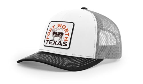Saddleback Supply Texas Longhorn Patch-Six Panel Curved Bill Mesh Snapback Hats-OS-White/Aluminum/Black