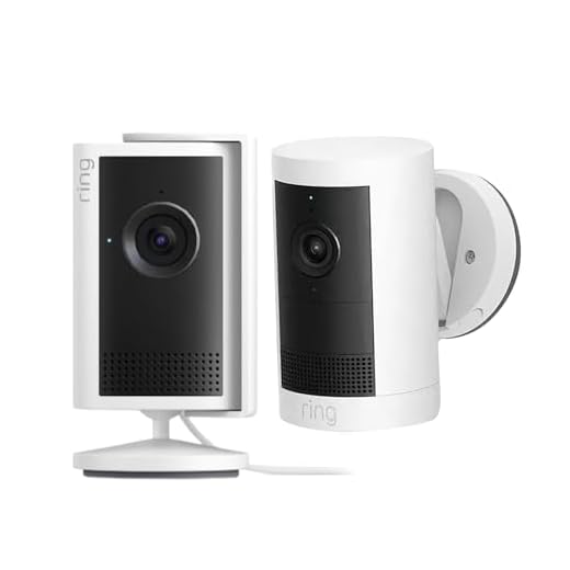 Ring Caméra intérieure Plus (nouvelle génération) avec Caméra extérieure Plus | Caméra de surveillance sur secteur | Retinal 2K, zoom 4x| Essai gratuit de 30 jours à l'abonnement Ring Home