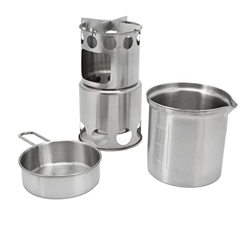 Camping Pot Set Stainless Steel Camping Cookware Kit Lightweight Hiking Cookset Portable Camping Stove Cooking Pot Set for Outdoor Backpacking