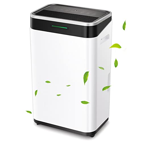 Image of Antarctic Star 45 Pint Dehumidifier - 2750 Sq Ft Dehumidifiers for Home, Basements with Humidity Sensor, Air Filters, Auto Defrosting and Energy Use Electronic Control Smart Off /On