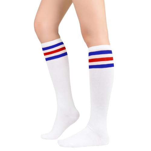 Image of Century Star Knee High Socks for Women Long Tube Socks with Stripes