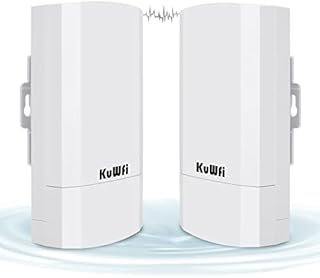 KuWFi 2-Pack 300Mbps Wireless Bridges, Wireless Outdoor CPE WiFi Bridge Kit Point to Point Wireless Access Point 2.4G Internet Bridge 1KM Transmission Distance Solution for PTP/PTMP(Pre-Program)