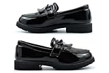 Girls School Shoes Girls Patent School Shoes Size 2 Slip On Shoe Slip in Loafers Size 1 Loafer Shoe Low Heel Small Heel Sizes 13 Child - 2 Patent Black 2 UK