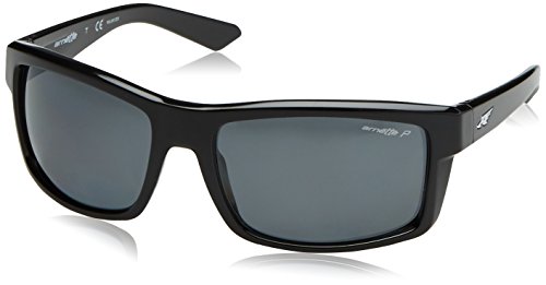 Arnette Men's AN4216 Corner Man Sunglasses, Gloss Black/Dark Grey Polarized, 61 mm