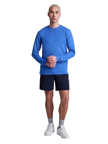 Image of Champion Men's Classic Long Sleeve T-Shirt, Standard Fit, Script & C Logo, Available in Regular and Big & Tall