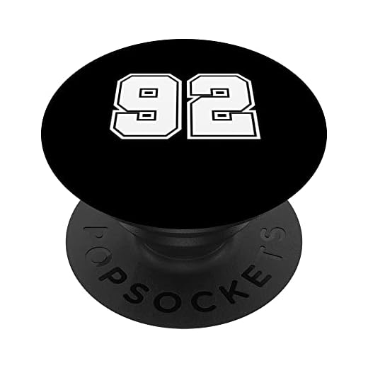 Número 92 - Camiseta deportiva de cumpleaños número noventa y dos PopSockets PopGrip Intercambiable