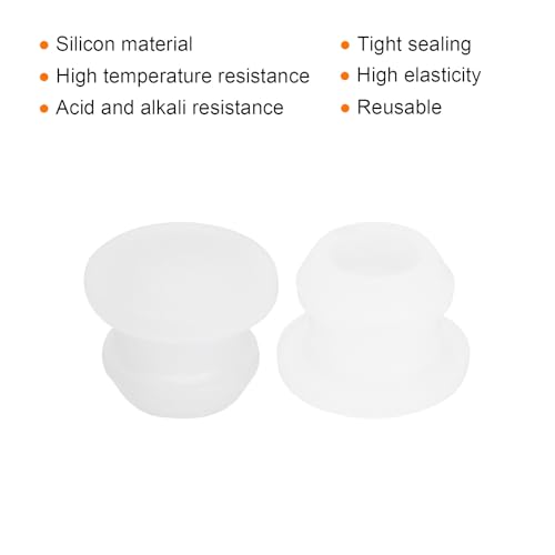 Image of MECCANIXITY Silicone Snap in Locking Hole Plugs Rubber Panel Seal Cover Flush Type Panel Round for Kitchen Rubber Bulkheads Waterproof Sealing Plugs 8mm /0.31 Inch Dia Transparent,Pack of 20