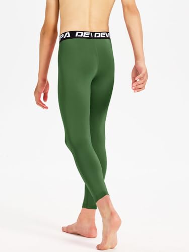 Image of DEVOROPA Boys Leggings Youth Compression Pants Sports Tights Basketball Football Baseball Soccer Baselayer Slim /Regular /Husky