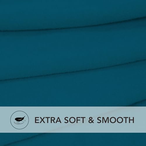 Image of PureFit Super Stretch Form Fit Square Ottoman Cover Rectangle - Ottoman Slipcovers for Foot Stool & Folding Storage Furniture for Living Room with Nonslip Elastic Bottom (Medium-XL, Peacock Blue)