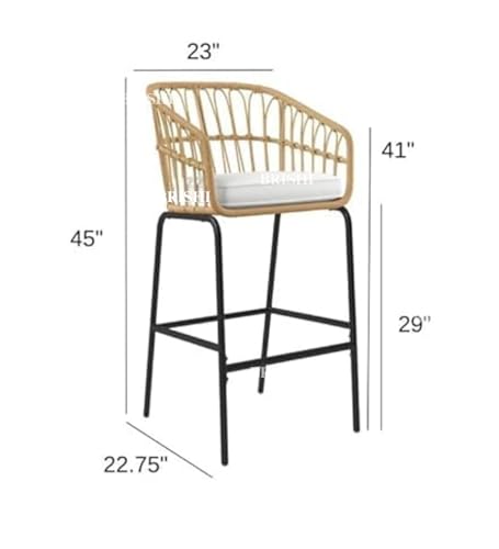 Image of BRISHI Outdoor Bar Set Garden Patio Bar Set 1+2 2Chairs and Table Set Balcony Bar Table with Stool Set (Honey)