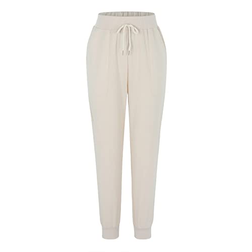 Cotton Linen Pants Women Boho Jogger Tapered Leg Summer Casual Drawstring Elastic Waist Lightweight Joggers Pockets3