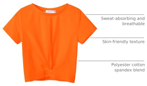 Image of Arshiner Girls Casual Tie Dye Short-Sleeve T-Shirt Cute Print Summer Blouse for Girls Twist Front Tunic Tee Tops
