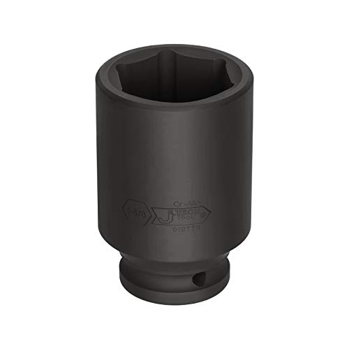 Image of Jetech 3 /4 Inch Drive 1-5 /8 Inch Deep Impact Socket, Made with Heat-Treated Chrome Molybdenum Alloy Steel, 6-Point Design, SAE