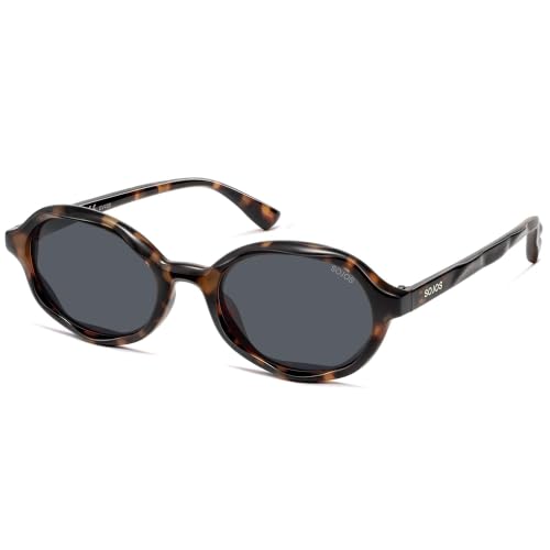 Image of SOJOS Trendy Polarized Oval Sunglasses for Women Men,Fashion Ovale Rounded Shades Fashion Wave Frame UV400 Protected SJ2697