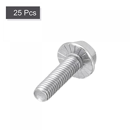 Image of uxcell M5x20mm Hex Serrated Flange Bolts Screws Metric Thread 304 Stainless Steel 25pcs