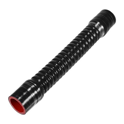 X AUTOHAUX 1 manguera de silicona roscada para coche, 32 mm, 300 mm, 300 mm de longitud, 0°, color negro y rojo, manguera de refrigeración universal