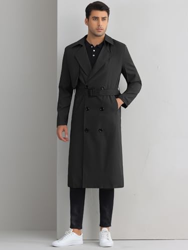 Lars Amadeus Double Breasted Trench Coat for Men's Winter Long Coat with Belt2