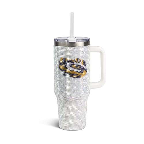 Image of The Memory Company Officially Licensed 40oz White Bling Game Day Tumbler, Louisiana State University
