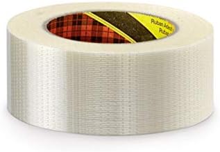 Extra Strong Crossweave Fibreglass Reinforced Filament Tape Heavy Duty Tear Resistant Packaging Parcel Box Sealing Packing Tape (1, 25mm x 50M)