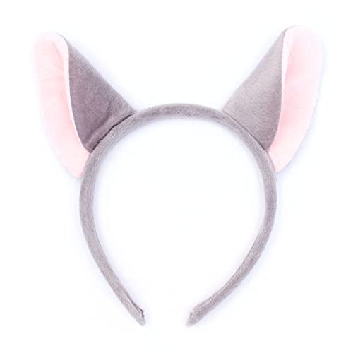 Grey and Pink Mouse Ears Fancy Dress Hair Alice Band Headband