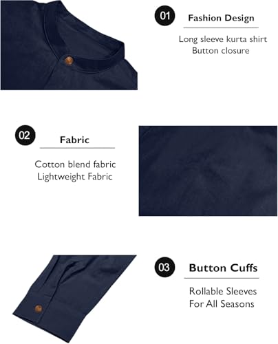 Image of Zombom Cotton Polyester Blend Solid Casual Regular Fit Mandarin /Chinese Collor Short Kurta Shirt for Men