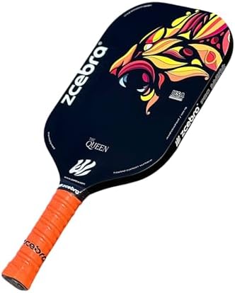 Pala de Pickleball The Queen Fibra de Carbono Puro T700 16 mm Termoformada Funda Protectora USA Pickleball Approved