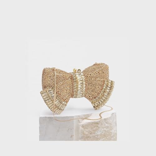 Image of RomanticDesign Women Sparkly Bowknot Evening Clutch Luxury Rhinestone Bride Purse Wedding Party Prom Banquet Handbag