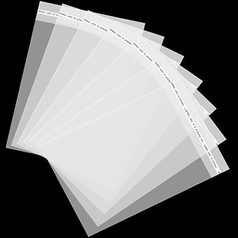 Aubeco 240pcs 4x6 inch Self Sealing Cellophane Bags, Small Treat Bags, Clear Resealable Cello Bags, Cellophane Bags for Cookie Packaging Cover