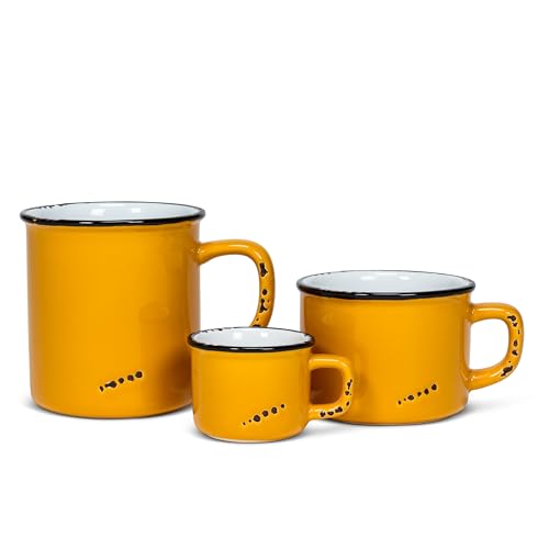 Abbott Collection 27 ESP-Ocre objet déco aspect émail jaune foncé design