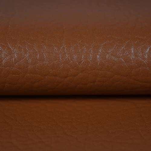 Yimihua Faux leather Fabric Sheet Waterproof Leatherette Upholstery 100cm x 140cm for DIY Crafts Sewing Car cushion, Decorate Leather Chair Sofa Headboard(Color:Brown)